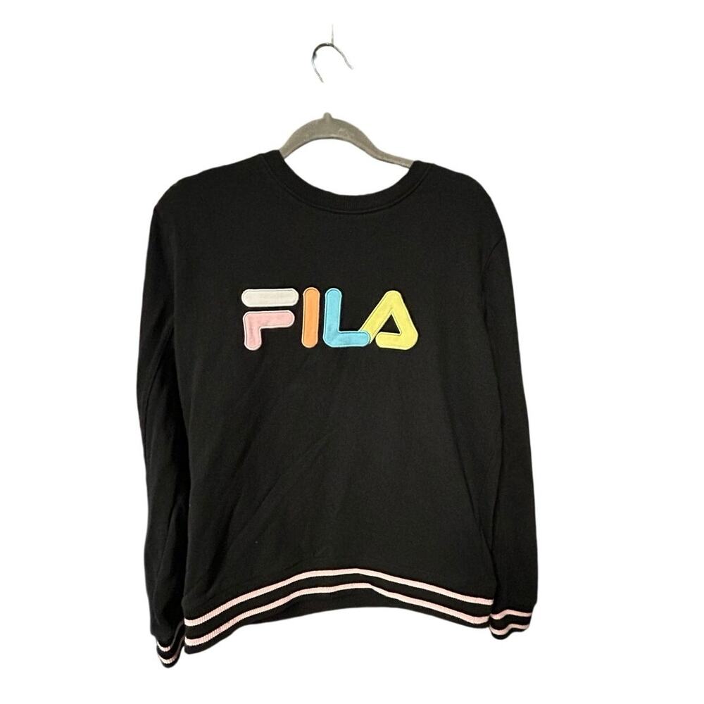 Large FILA crewneck pullover with colorful pastel brand logo